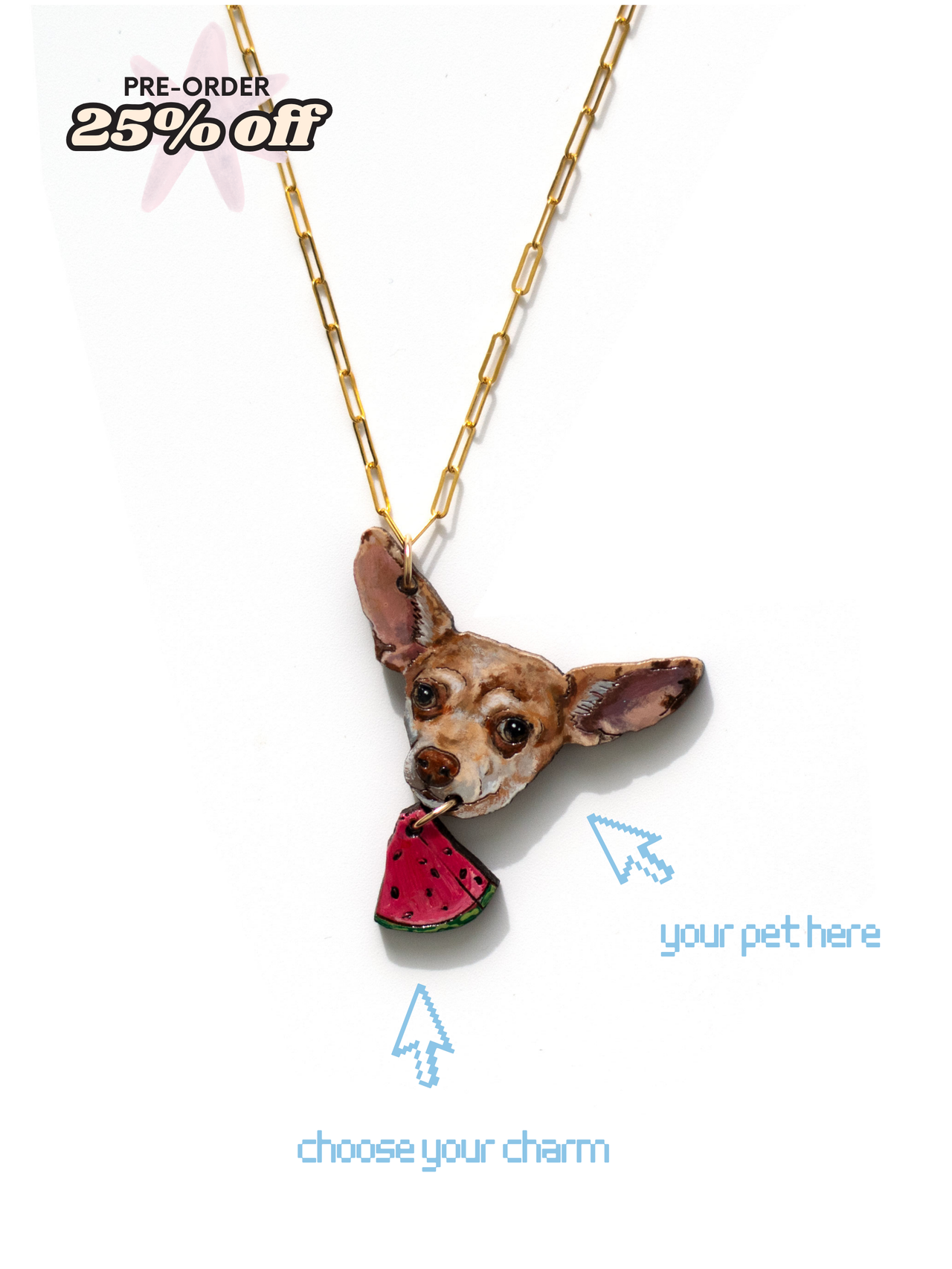 Furry Face - Pet Portrait Necklace