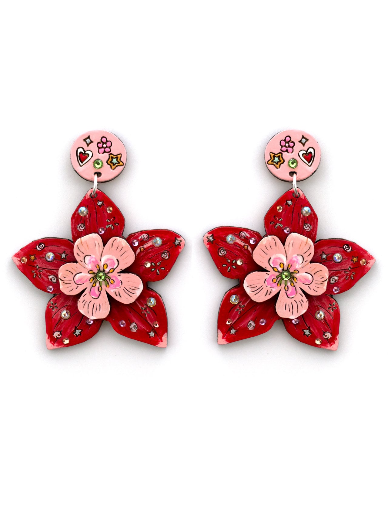Bedazzled Whimsy Flower in Red
