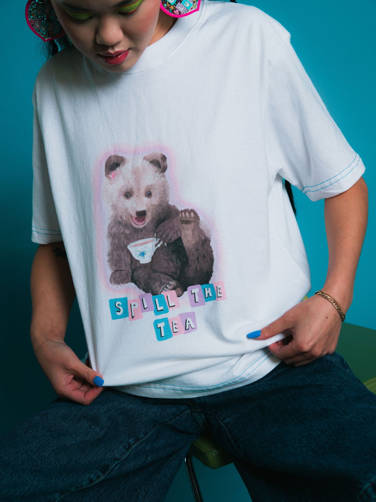"Spill the Tea" Bear Oversized T-shirt