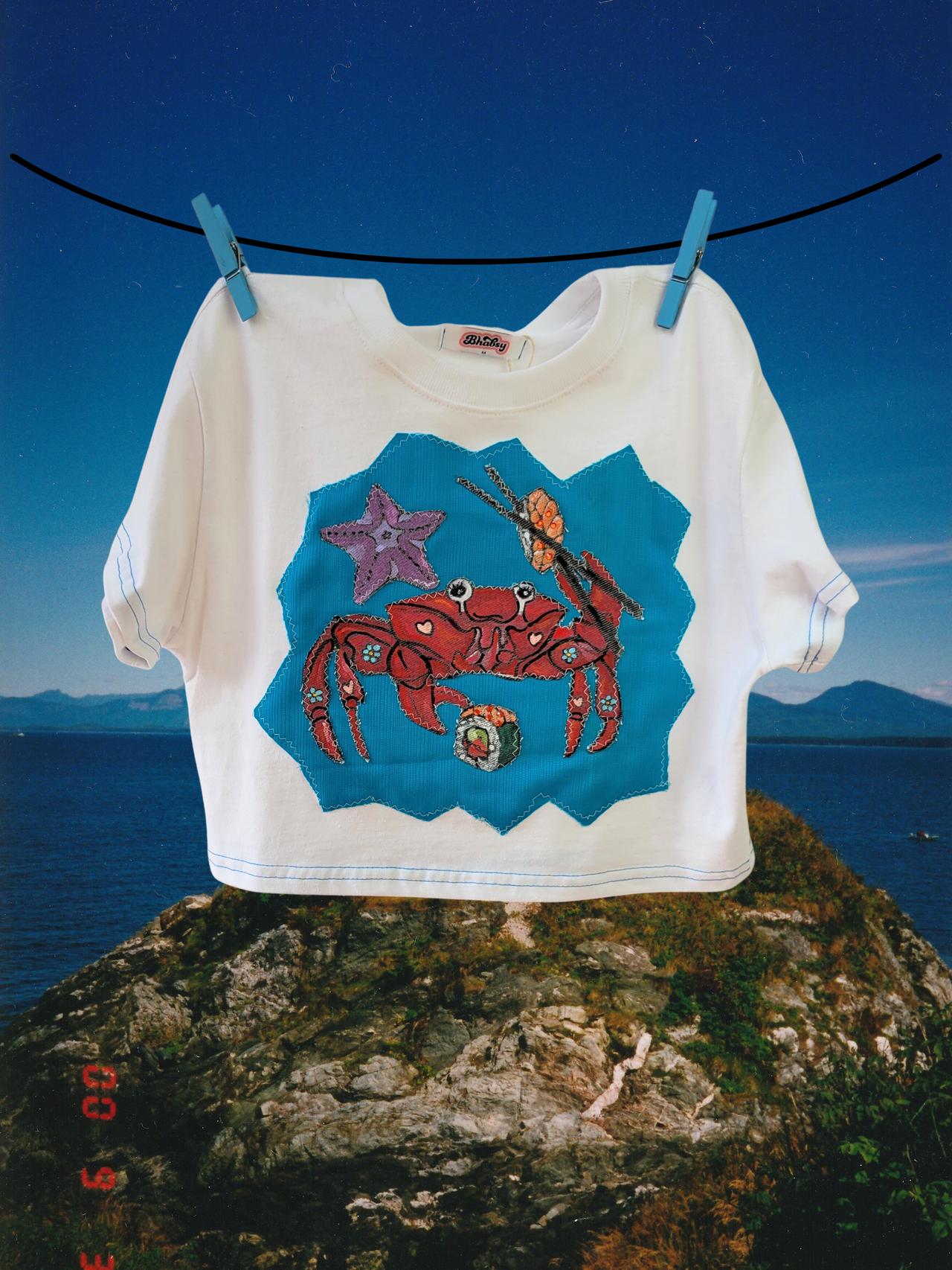 Crabby Sushi Night Cropped Tee