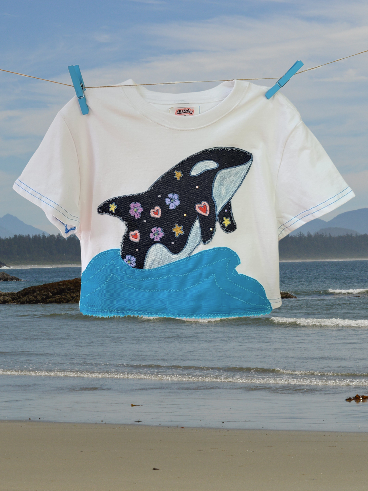 Orca Wave Cropped Tee