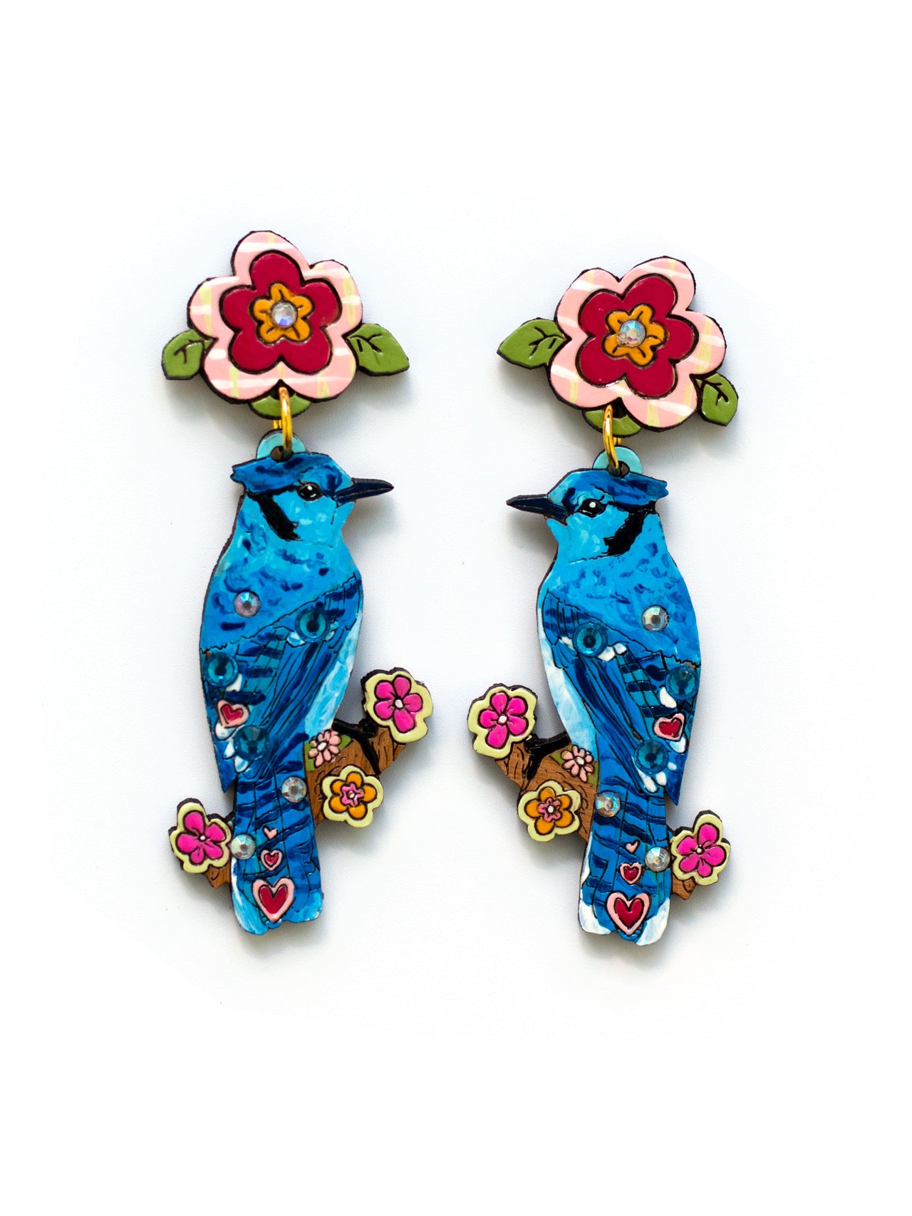 Bluejay Bird Earring