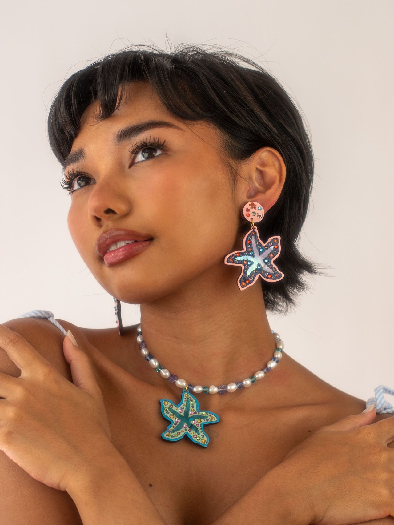 Starfish Whimsy in Navy Earrings