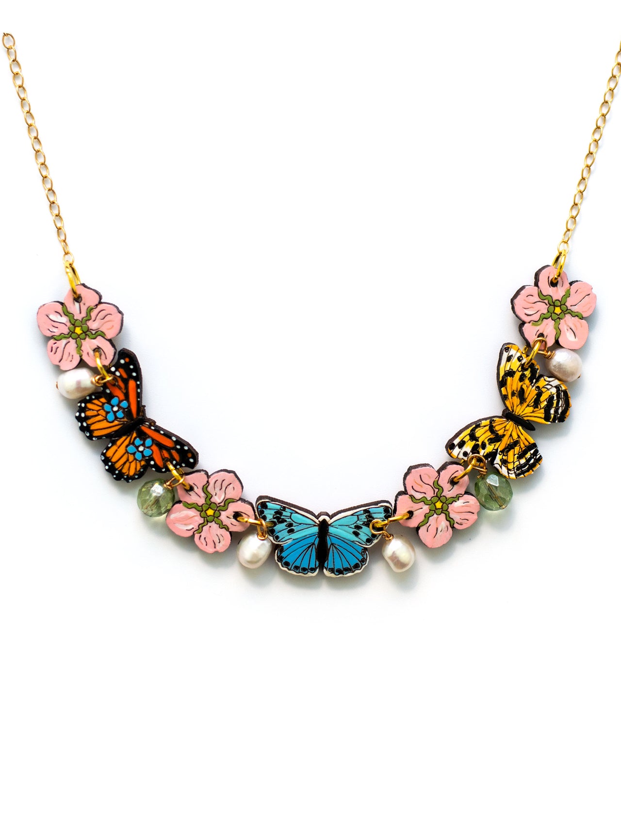 BUTTERFLY GARDEN CHARM NECKLACE
