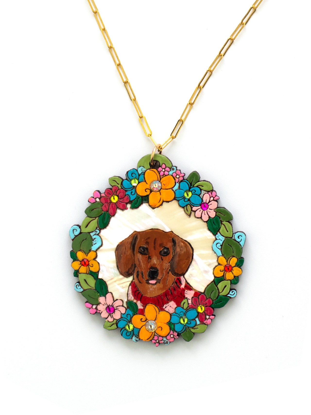 Floral Fancy Pet Portrait Necklace
