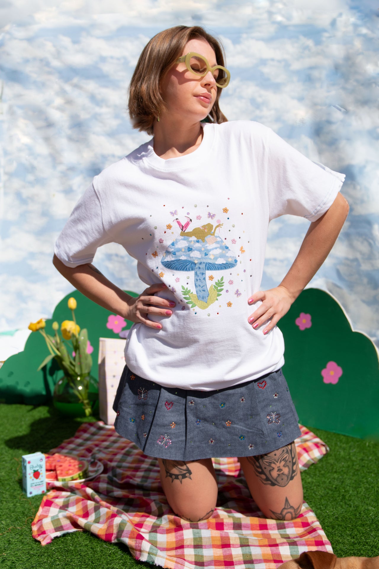 BEDAZZLED Gossip Frog Oversized T-shirt