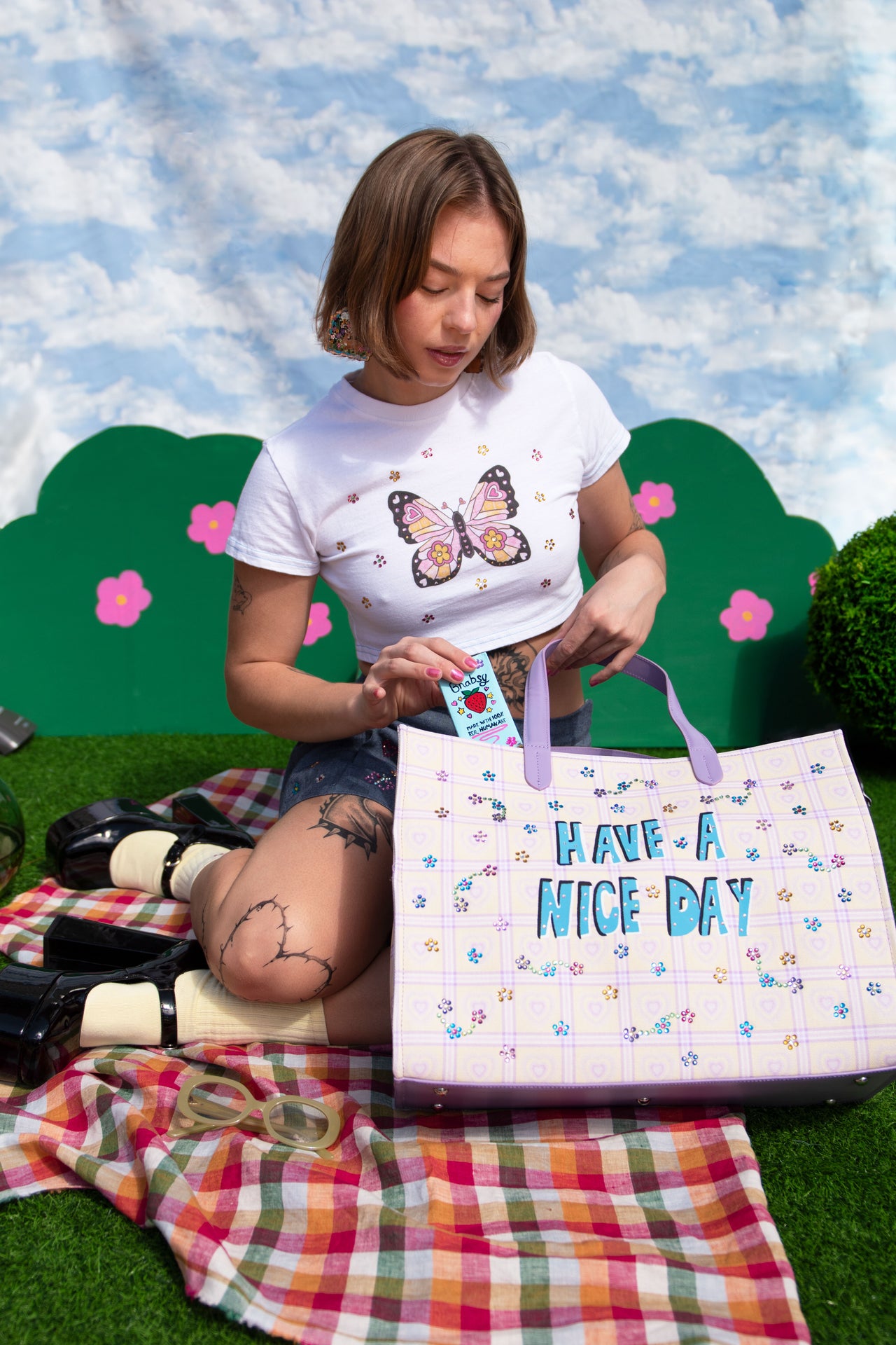 Have A Nice Day Bag -BEDAZZLED