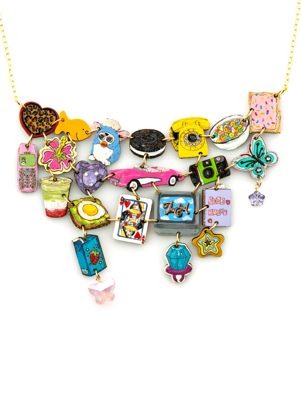 millennial collage necklace