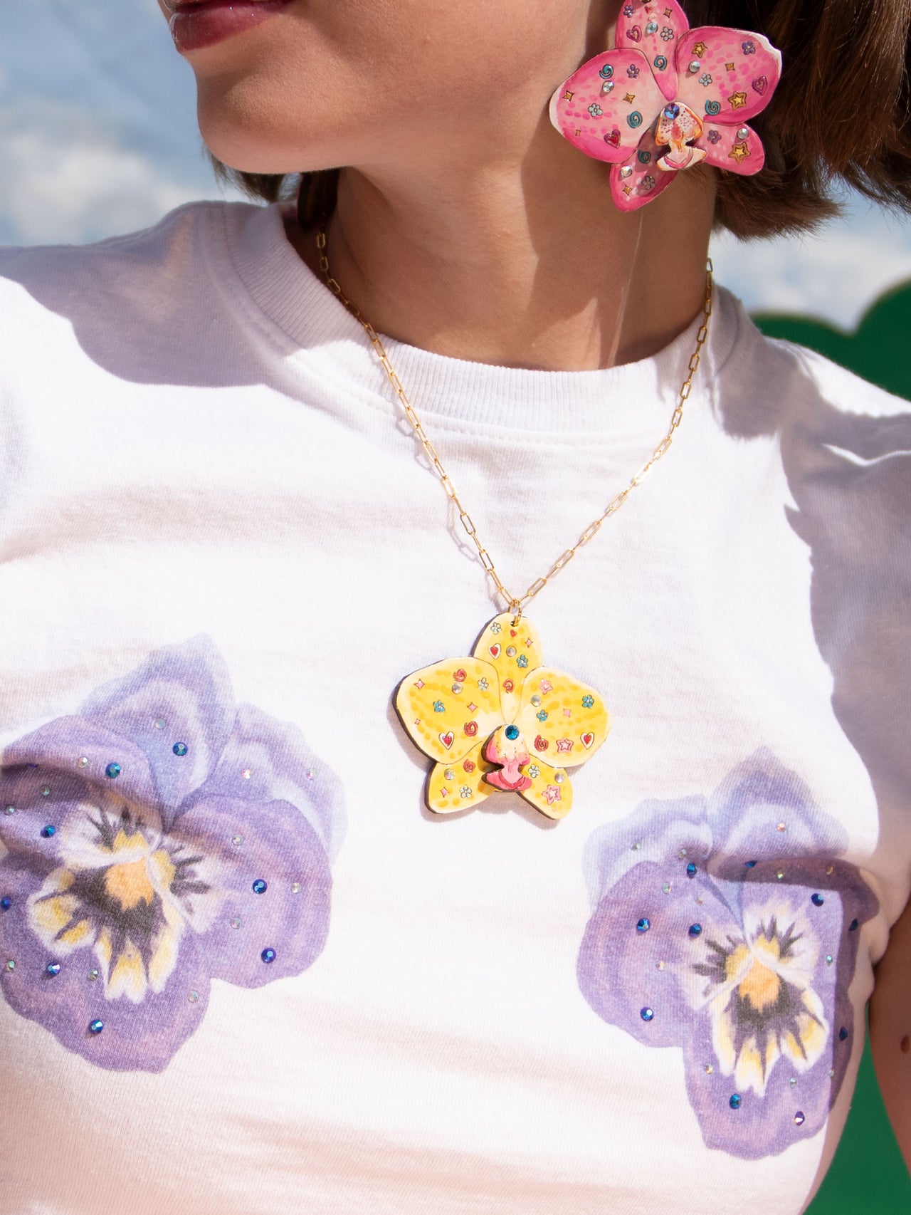 Bedazzled Orchid Necklace