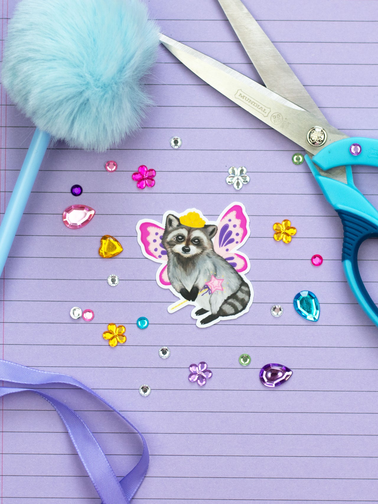 Raccoon Fairy Princess Sticker