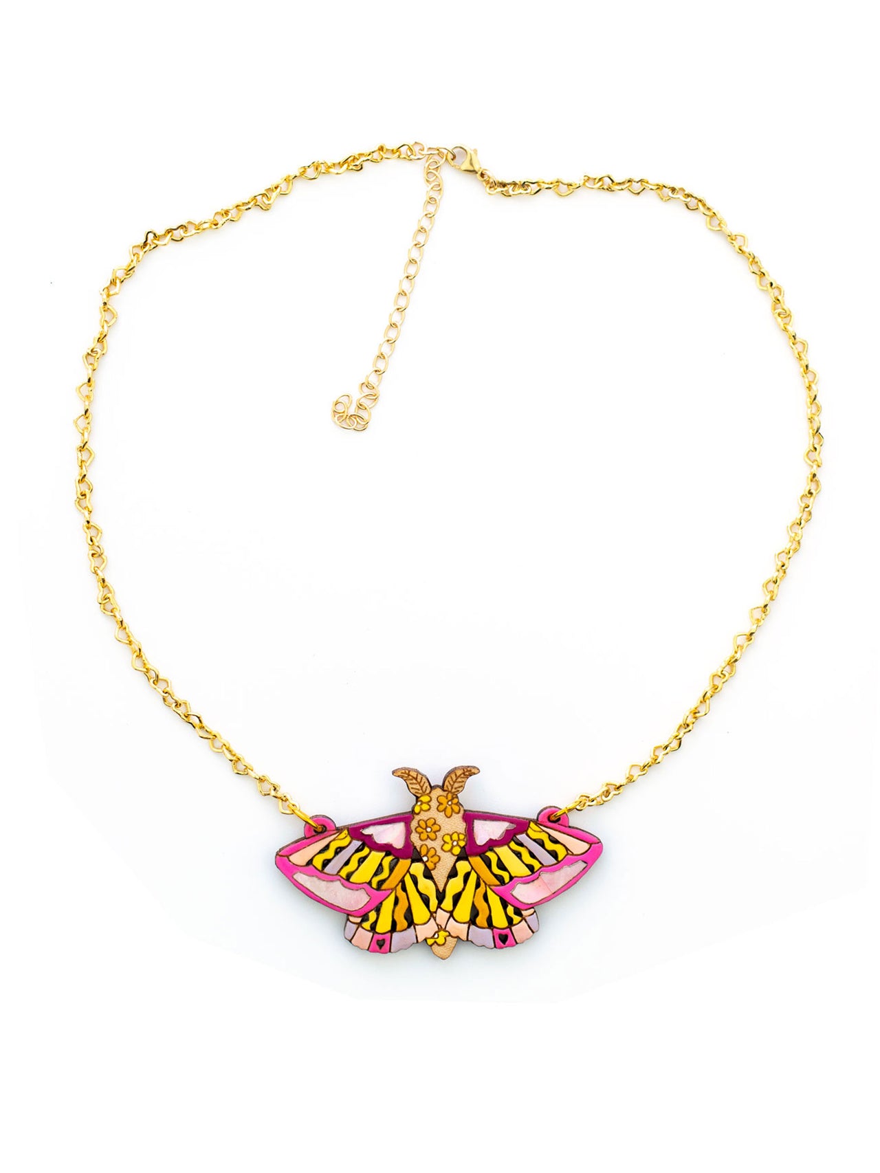Rosy Maple Moth Necklace