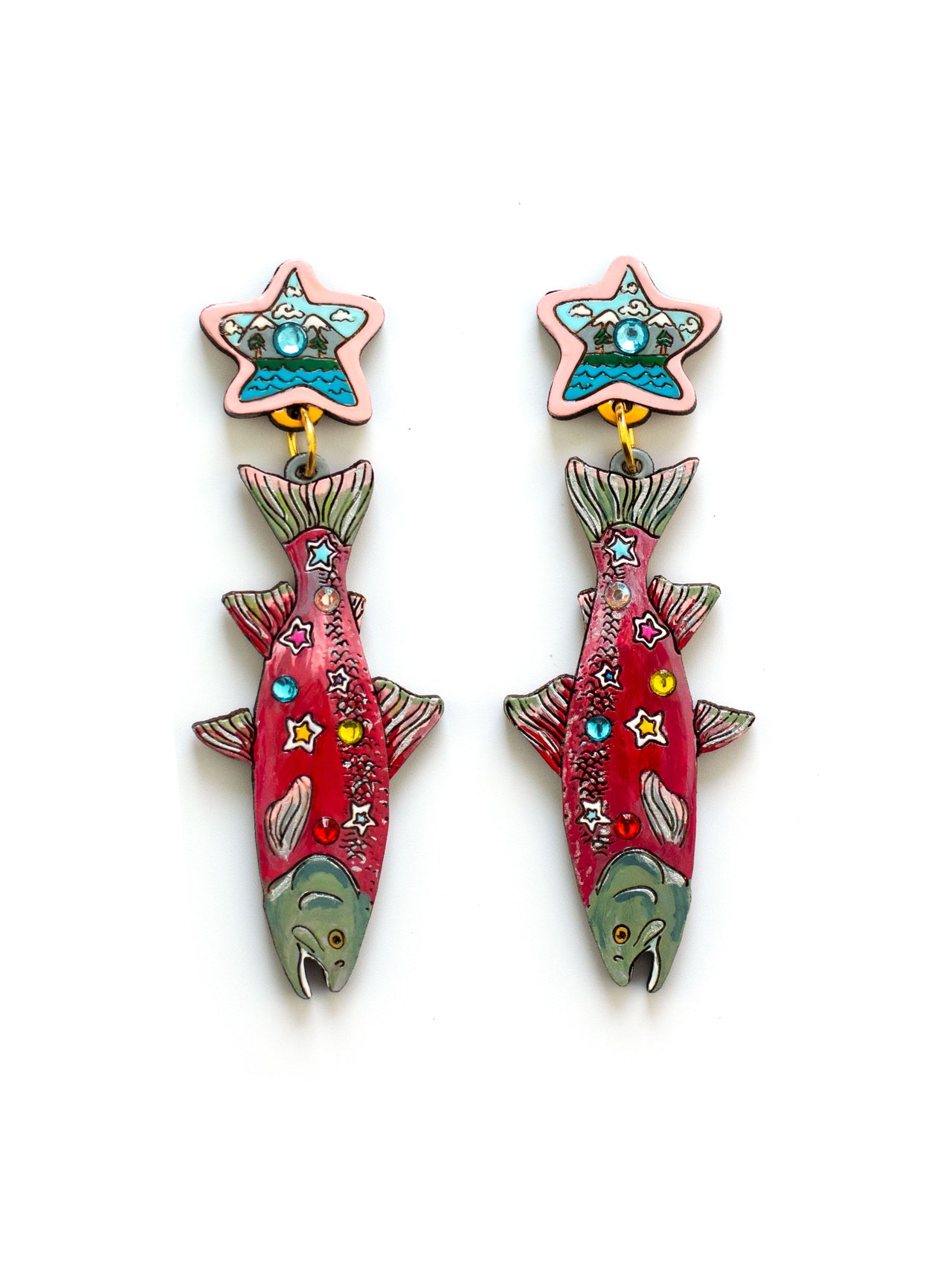 Spawning Salmon Earrings
