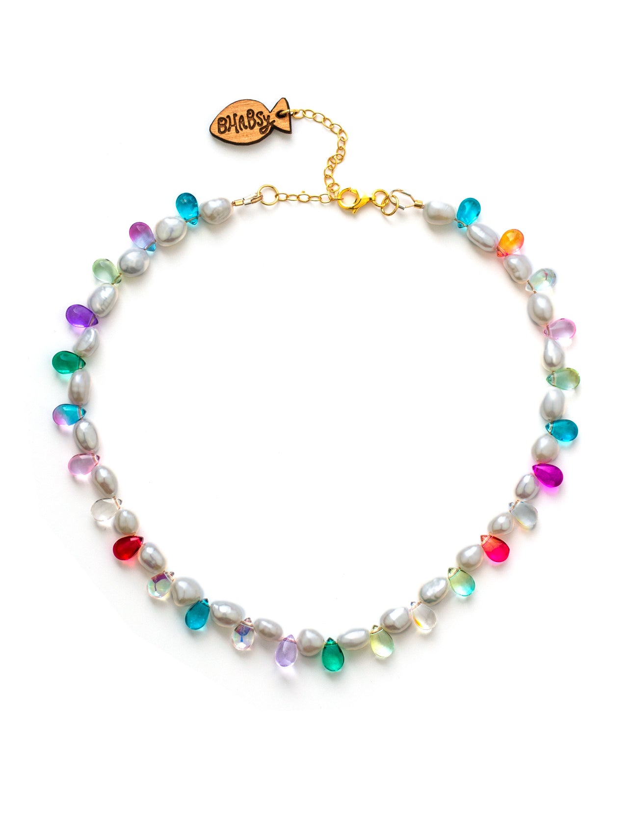 Seaglass Rainbow Pearl Necklace