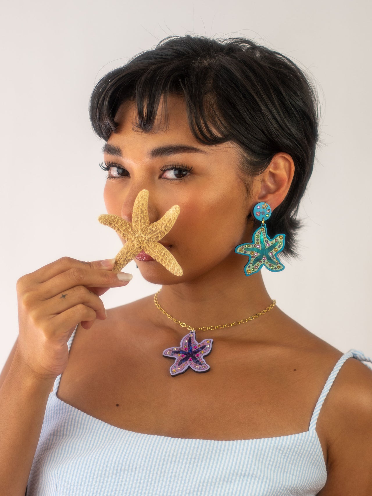 Starfish Whimsy Necklace in Purple