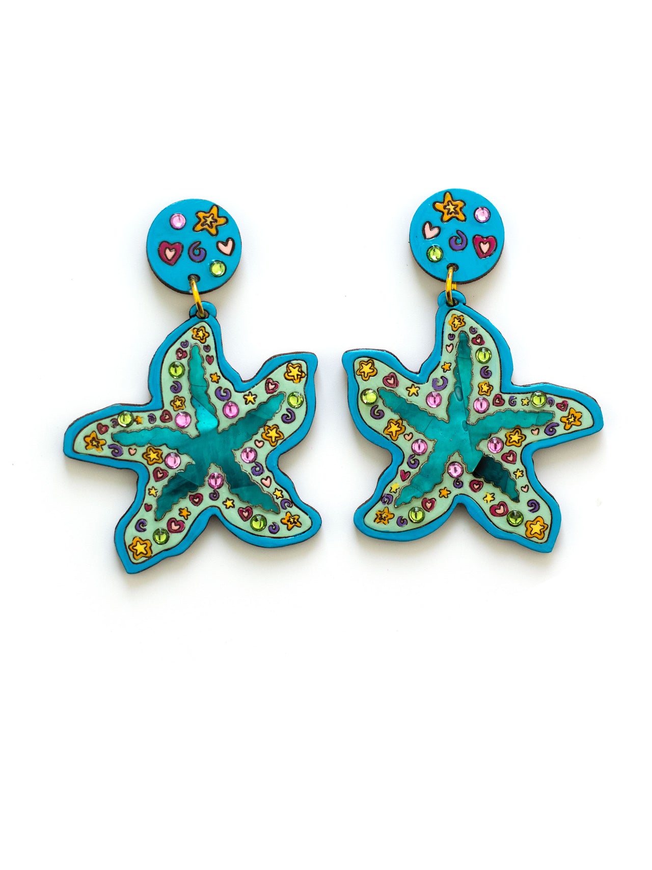 Starfish Whimsy in Teal Earrings