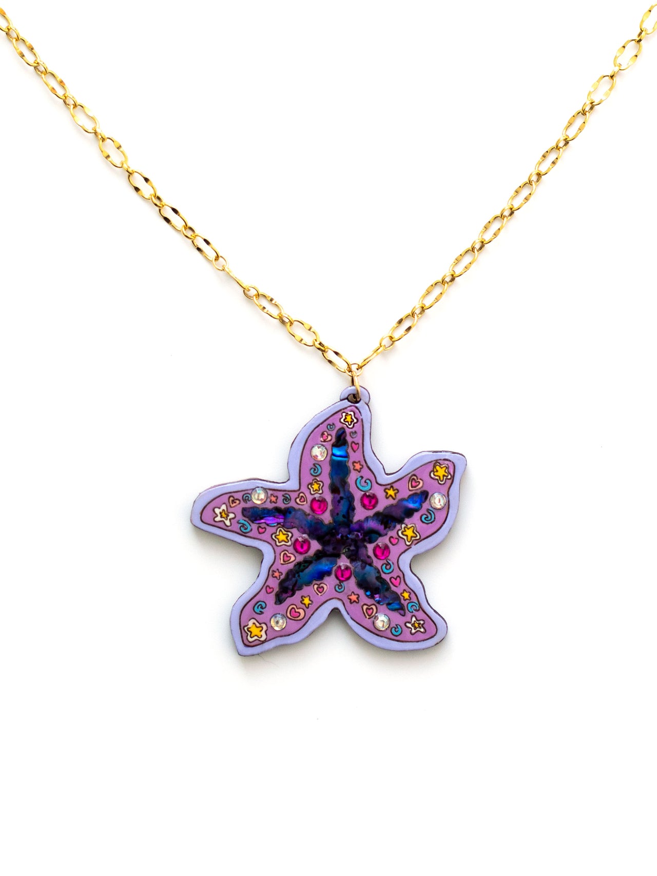 Starfish Whimsy Necklace in Purple