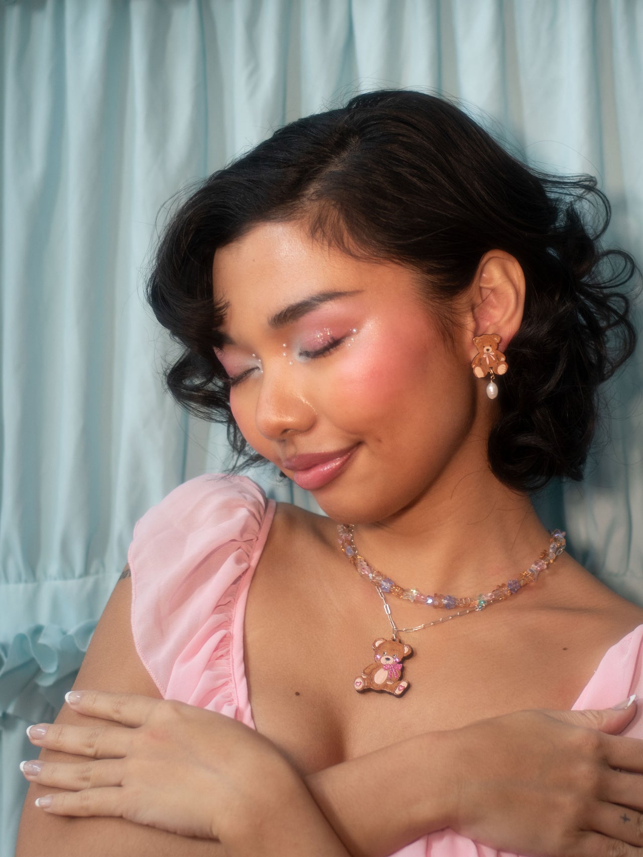 Teddy Bear Pearl Studs