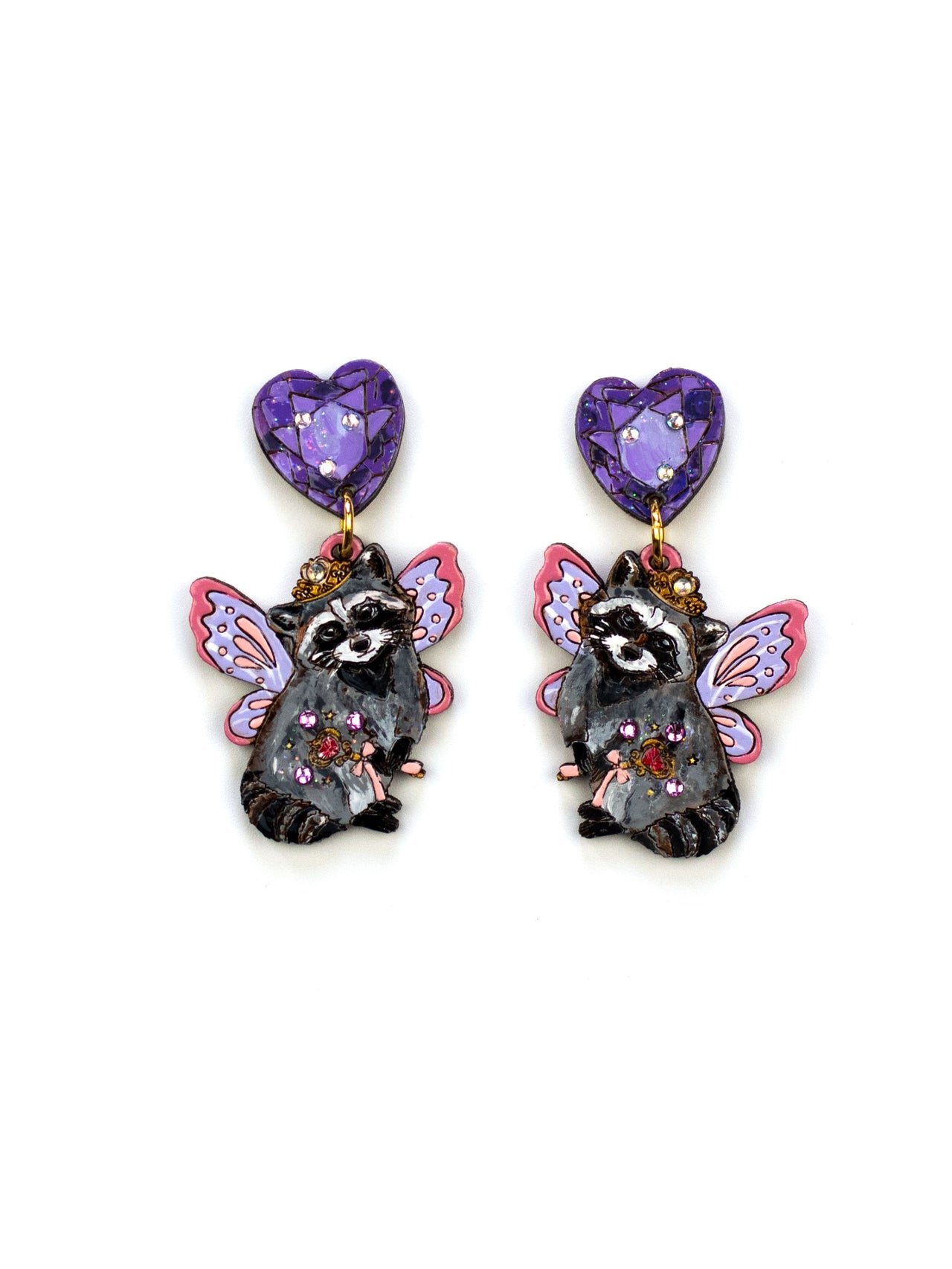 Raccoon Fairy Princess Earrings (Mini)