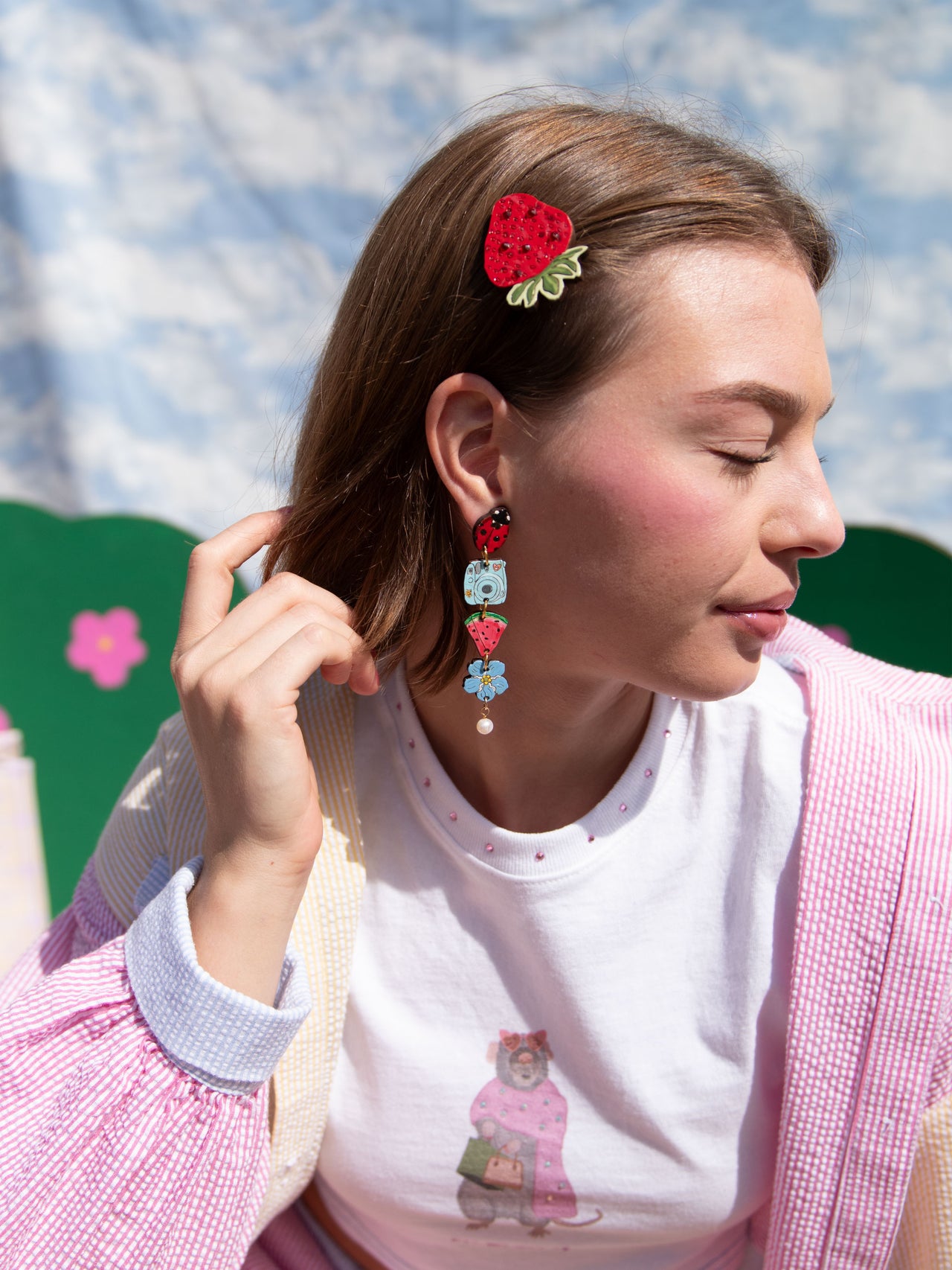 Strawberry Pop Hair Clip