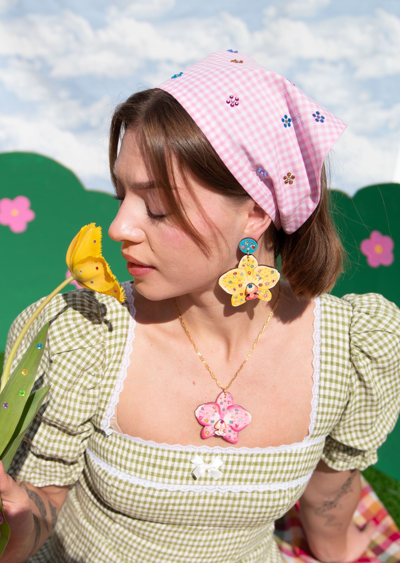 Bedazzled Orchid Necklace