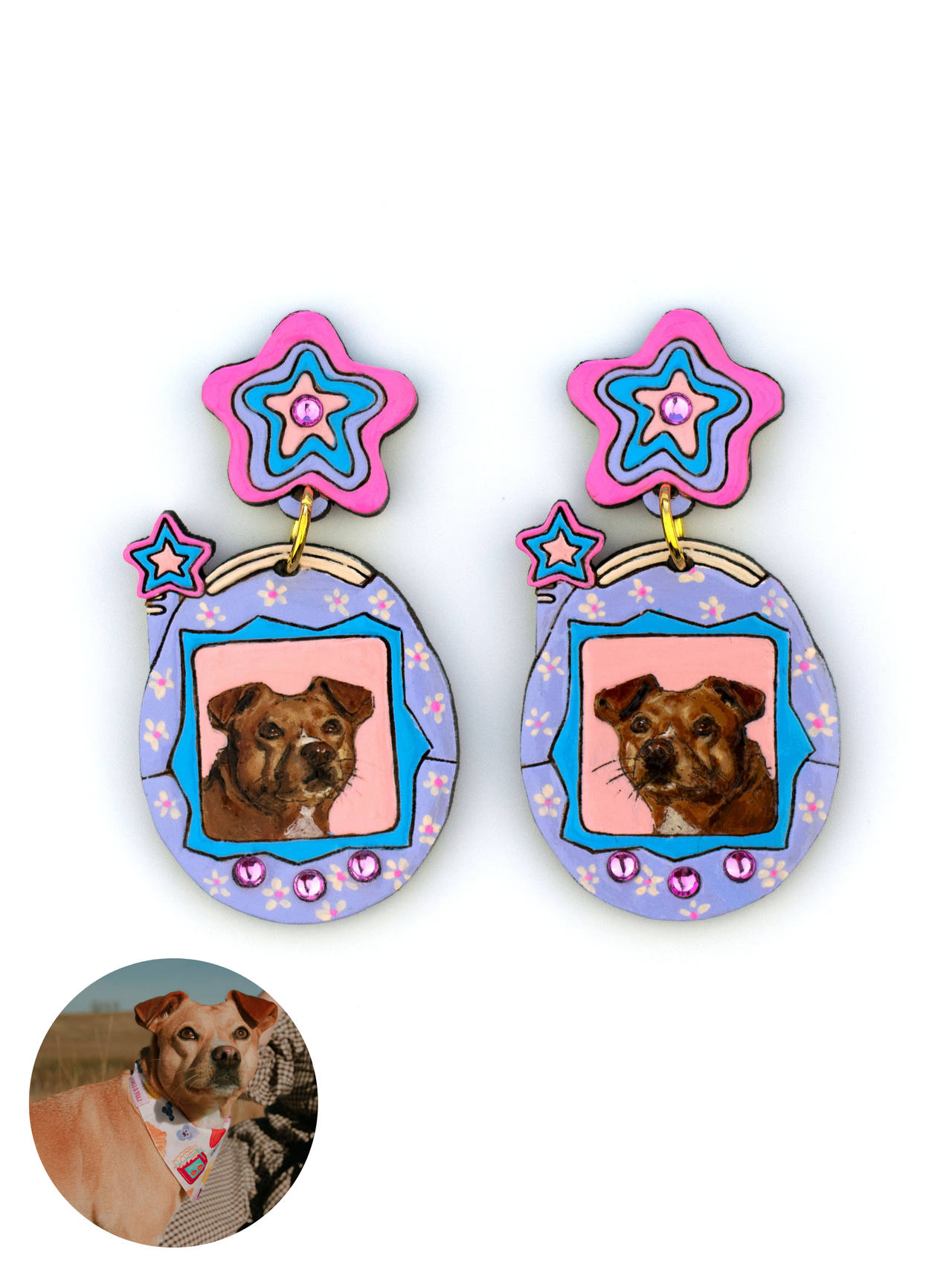 LADY & LORD X BHABSY Y2K POCKET PET PORTRAIT EARRINGS