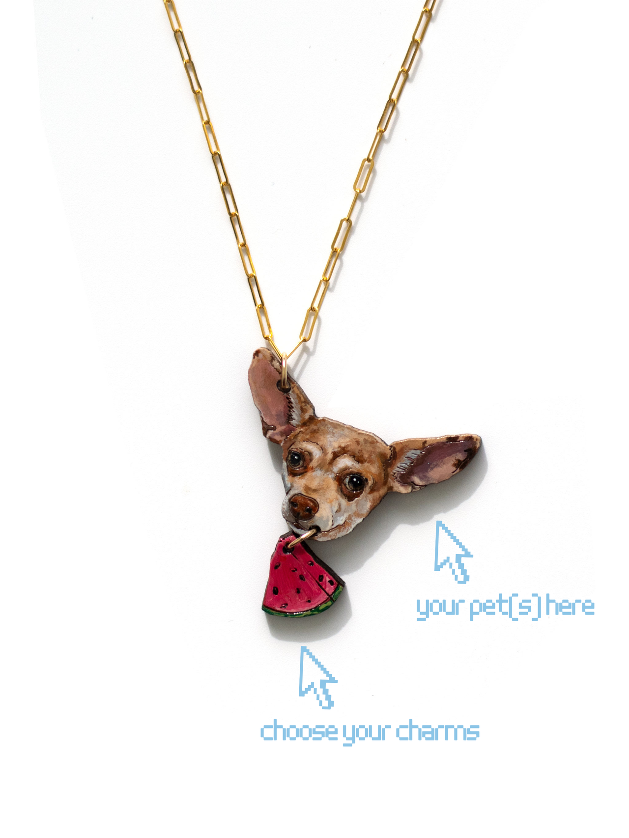 Furry Face - Pet Portrait Necklace