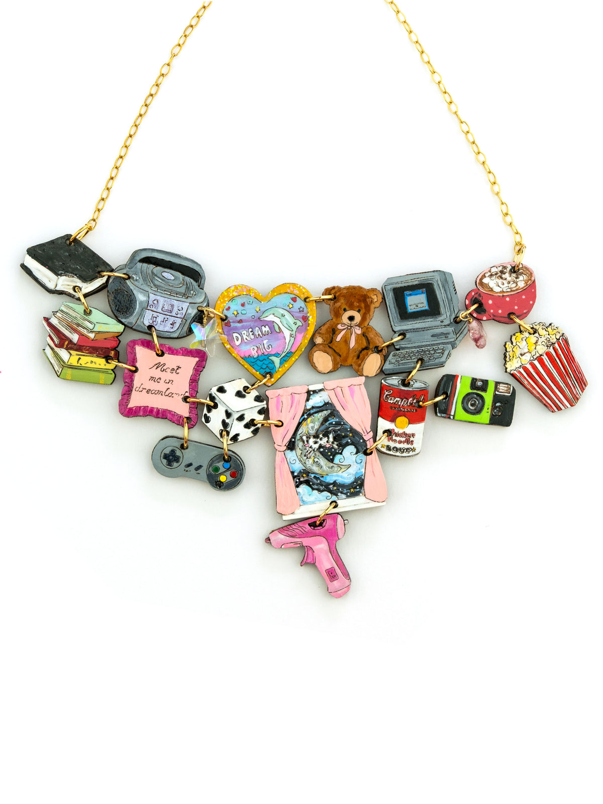 Y2K SLEEPOVER collage necklace
