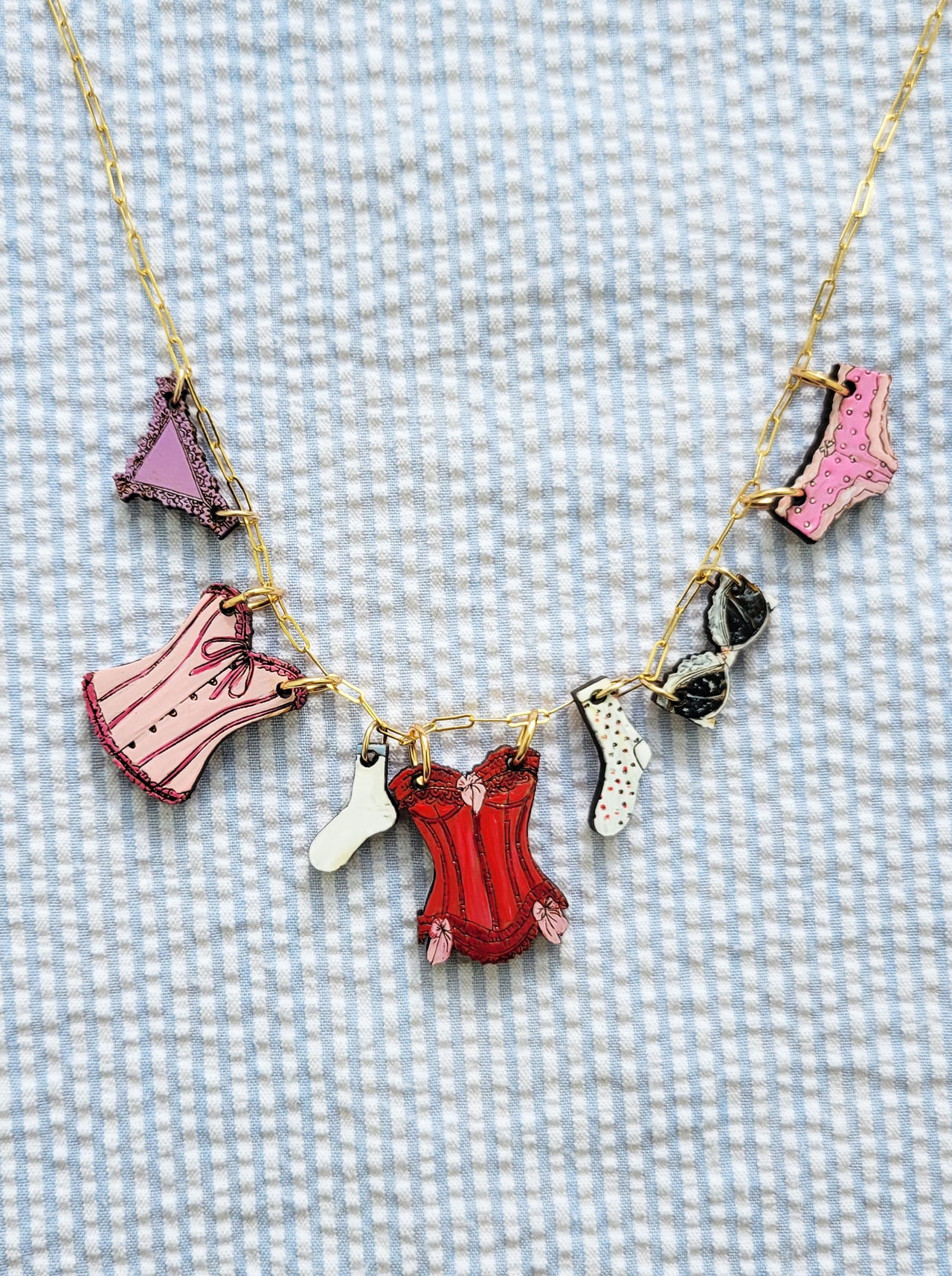 Clothing Line #7 Charm Necklace