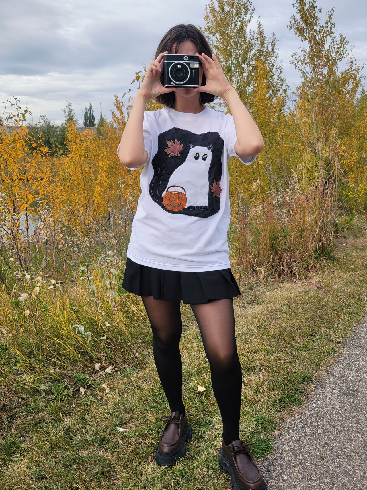 Black Cat Ghost Oversized T-shirt