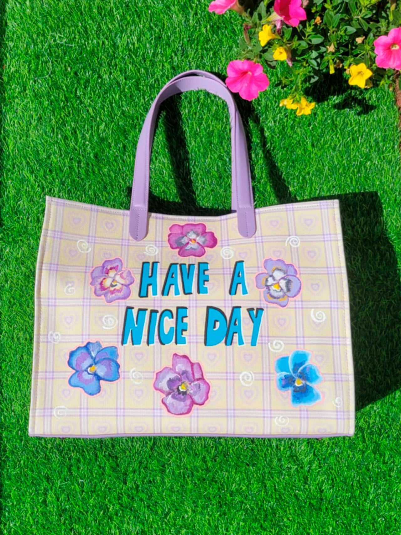 The Everything Tote Bag -Painted Pansy