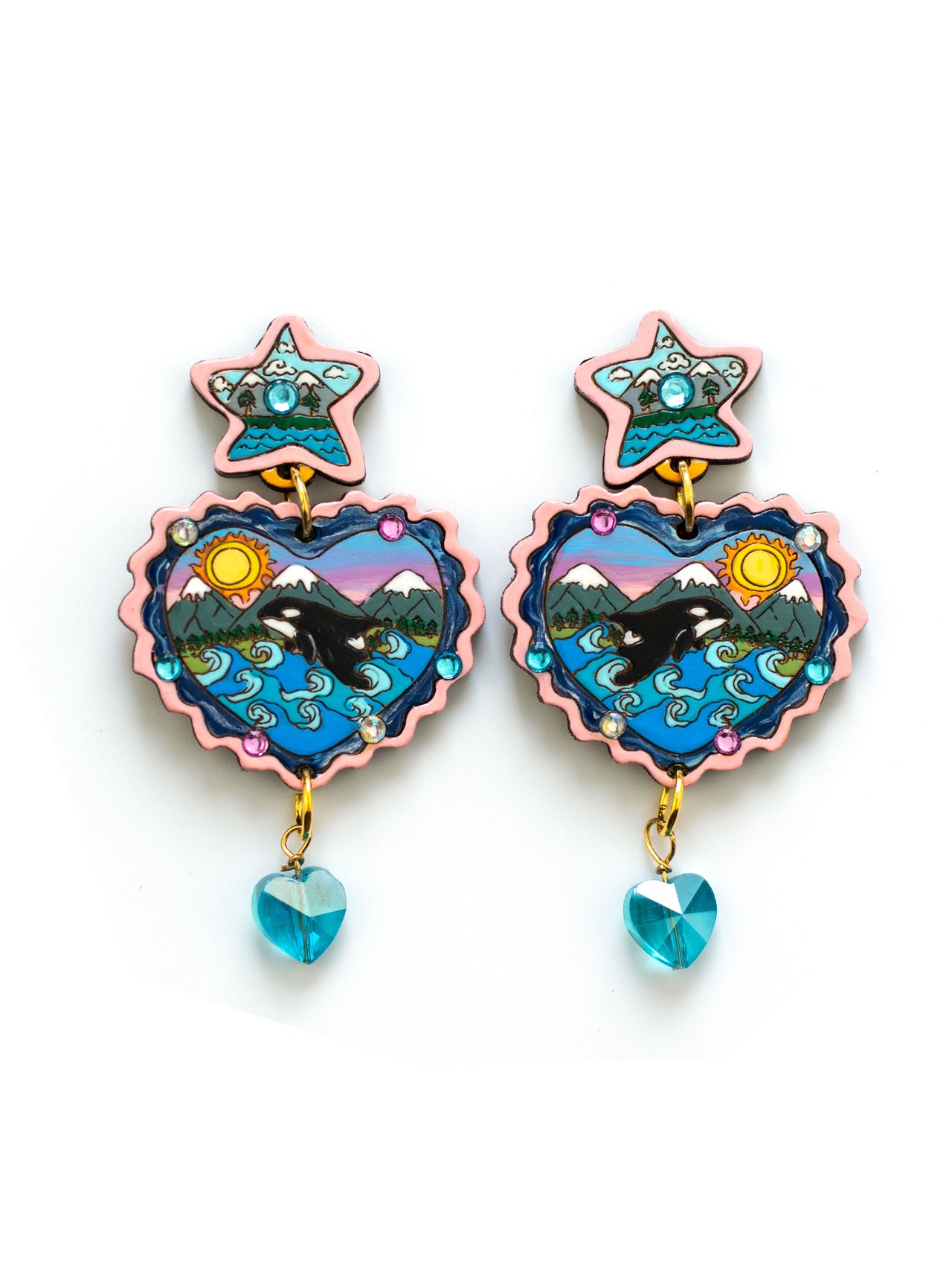 Orca Heart Earrings