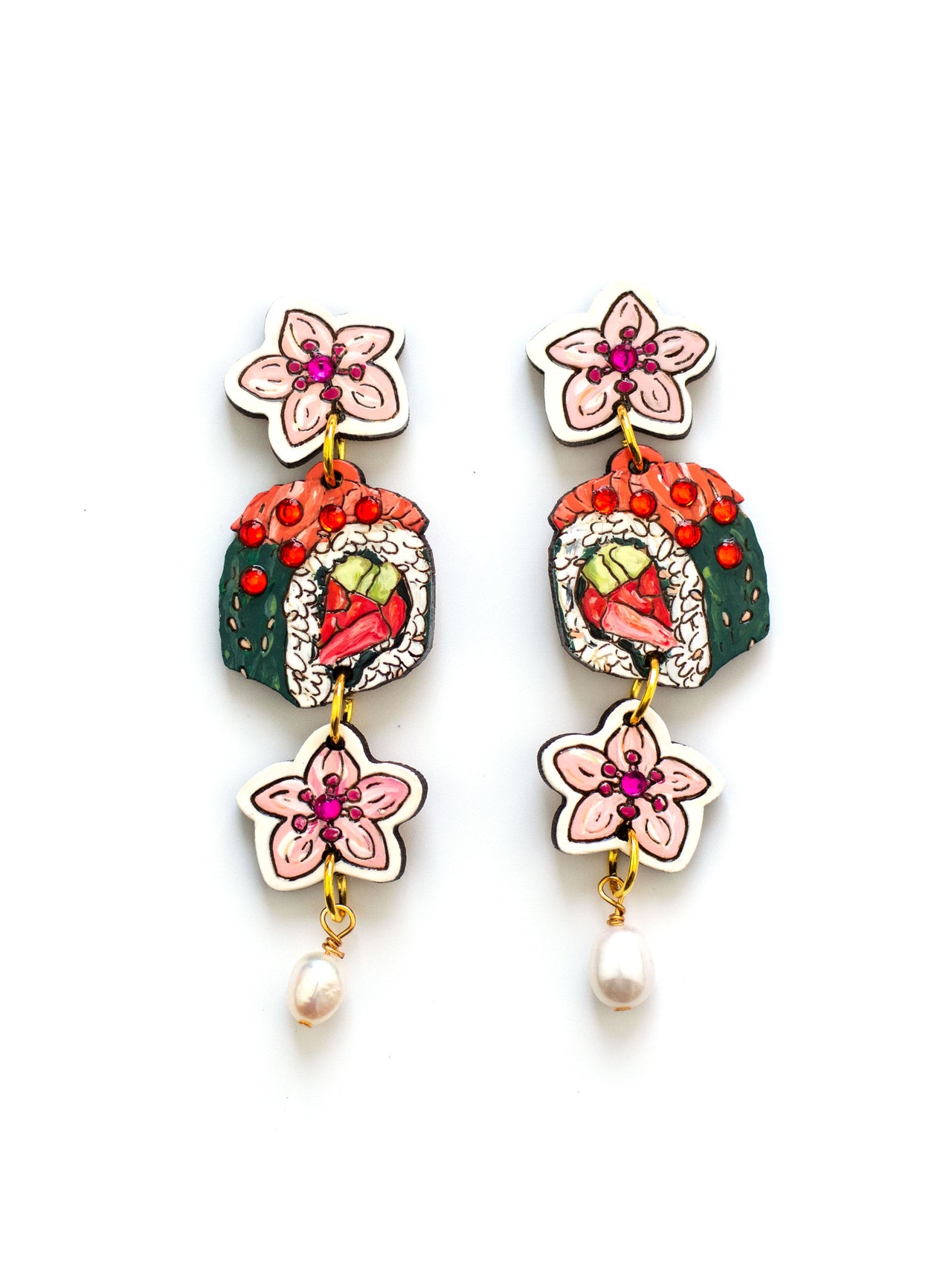 Cherry Blossom Sushi Earrings