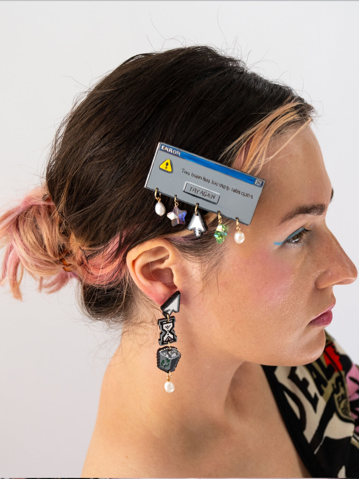 "too many tabs open" hair clip
