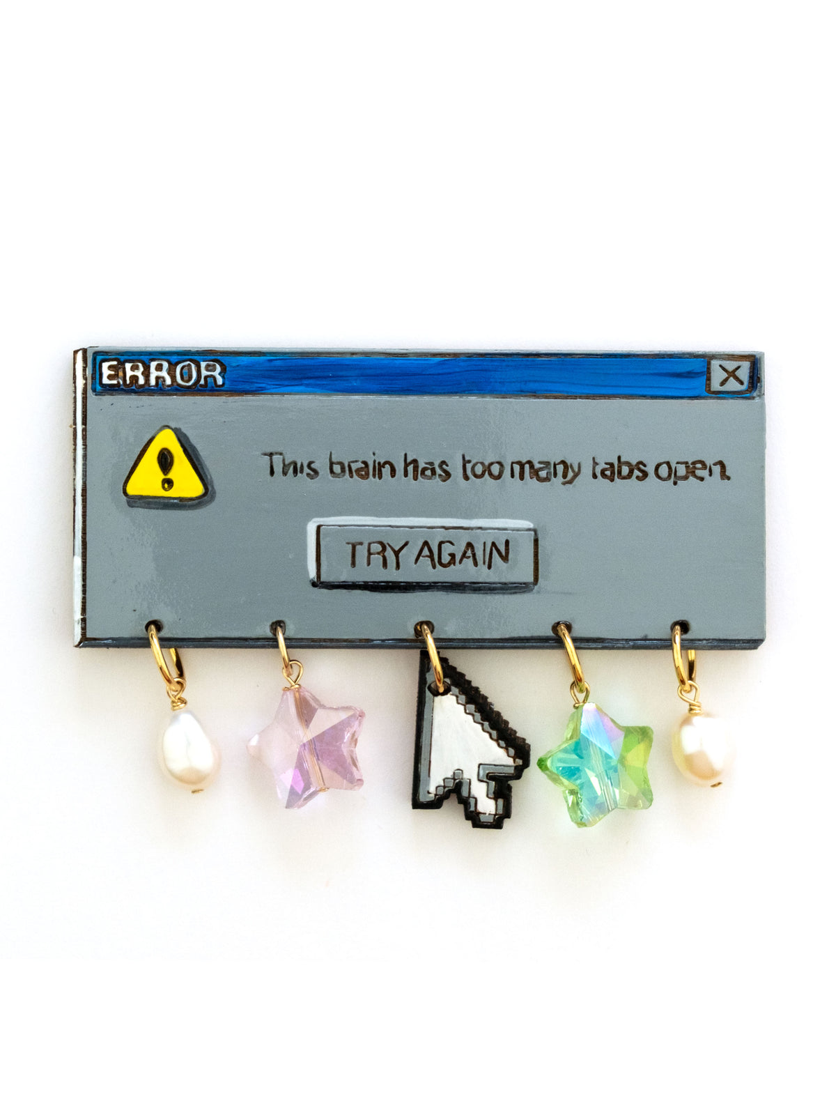 "too many tabs open" hair clip