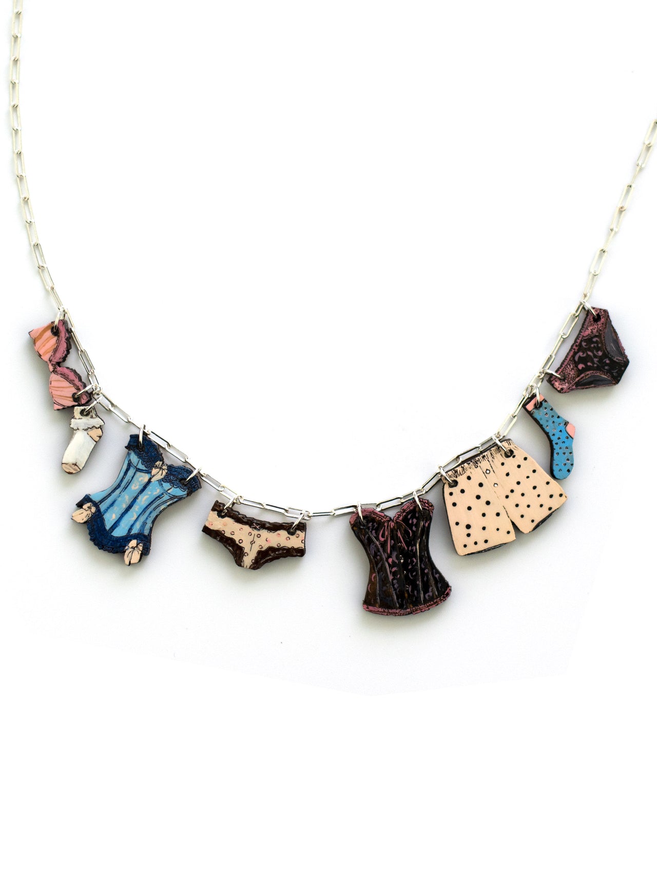 "My intimates" Clothing Line Necklace in Darks