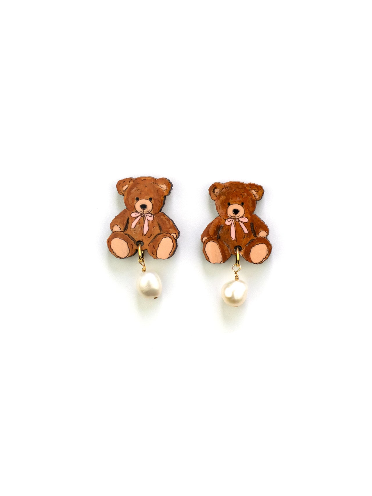 Teddy Bear Pearl Studs