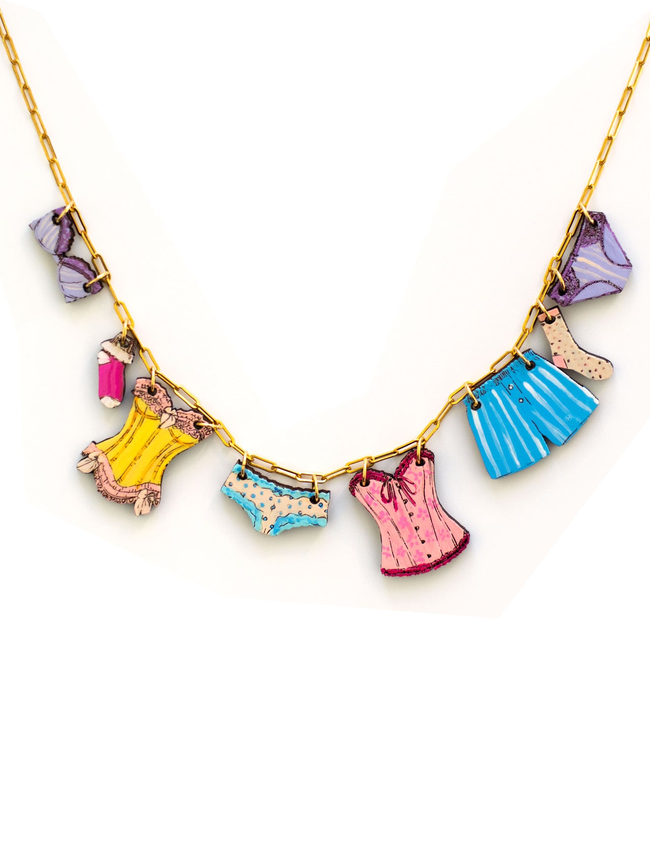 "My intimates" Clothing Line Necklace in Brights