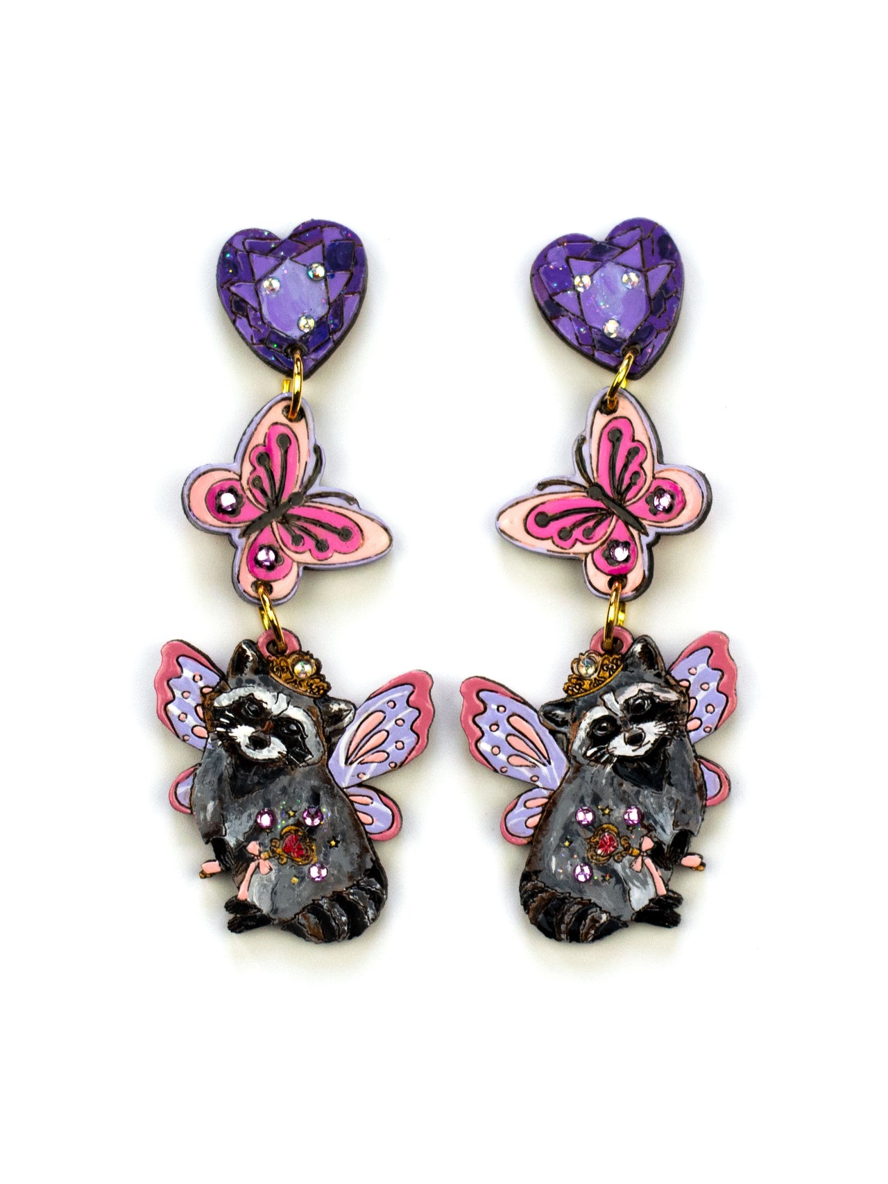 Raccoon Fairy Princess Earrings
